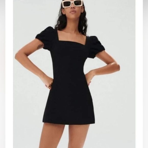 Puff sleeve linen mini dress | Zara - Picture 4 of 5